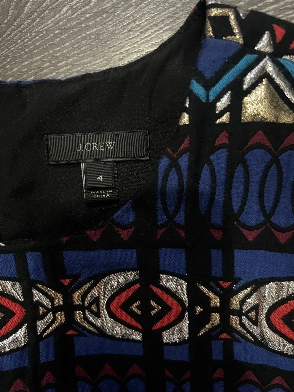 J. Crew Sleeveless Blue Multi-Print Fit-and-Flare Dress